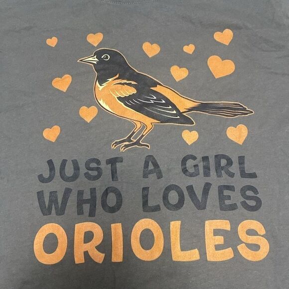 Women’s Port and Company T-shirt “Just A Girl Who Loves ORIOLES” size XL - Picture 2 of 4